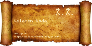 Kelemen Kada névjegykártya